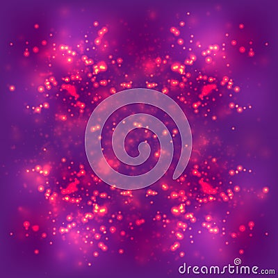 Abstract light background, Blurred bright magenta purple space, fire particle Vector Illustration
