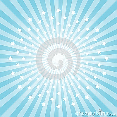 Abstract light Blue rays and stars background. Vector EPS 10 cmyk Vector Illustration