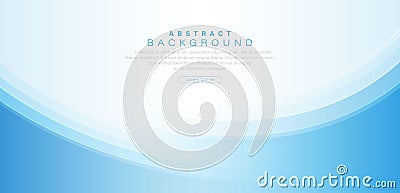 Abstract light blue and white wave background. Modern simple overlay curve layer template graphic elements. Smooth and clean Vector Illustration