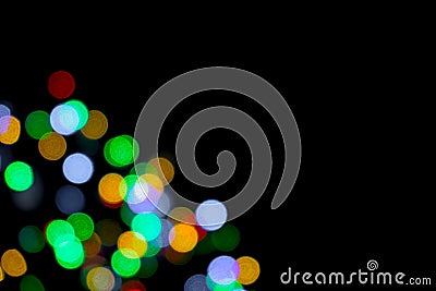 Abstract light bokeh colorful on black background using as a wallpaper taxture Stock Photo