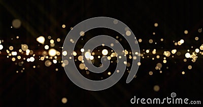 Abstract light bokeh sparks, bright glitter particles or dust shine blur bling. Shiny bright snow effect, shimmering light Stock Photo