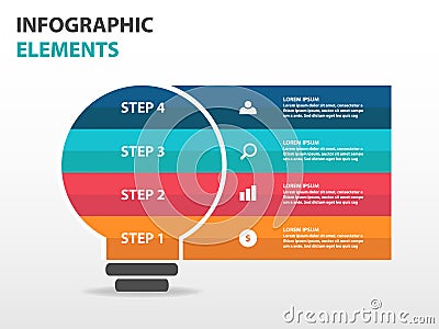 Abstract light bulb business Infographics elements, presentation template flat design vector illustration for web design marketing Vector Illustration