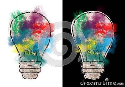 Abstract Light Bulb, Ideas, Goals, Success Cartoon Illustration