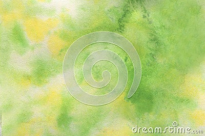 Abstract light color watercolor background. Hand drawn yellow, green, white gradient painting. Stock Photo