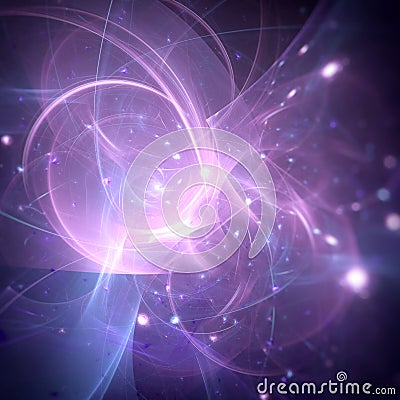 Abstract light fractal space design illustration Cartoon Illustration