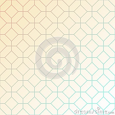 Abstract light geometric pattern of intersecting octagons and squares. Vector Illustration