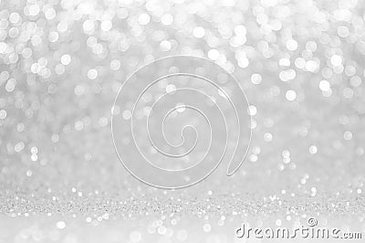 Abstract light grey ,sliver color de focused circular background. Night light or season greeting background Stock Photo