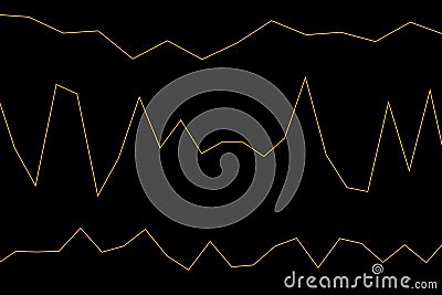 Golden abstract electron energy line on brushed black background. Power vein light tech Vector Illustration