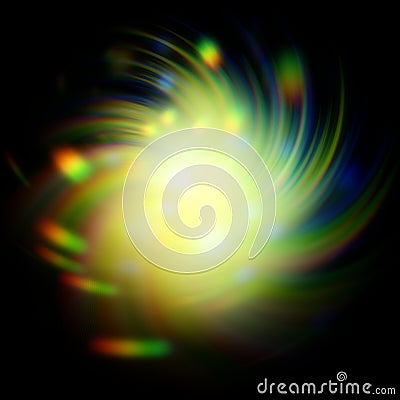 Abstract light movement colorful blurred green lights with digital fast speed beam movements Stock Photo