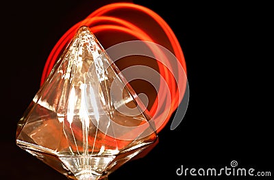 Abstract light painting with an edison type lamp. Stock Photo