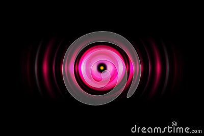 Abstract light pink ring with sound waves oscillating background Stock Photo