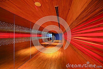 Abstract lighting wood walkway Stock Photo