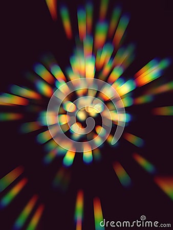 Abstract lights colorful boheh circles digital motion glitch, glowing lights party background. Techno psychedelic screen Stock Photo