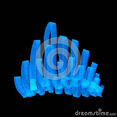 Abstract line markers cloud heap circles bright blue flame fire Stock Photo