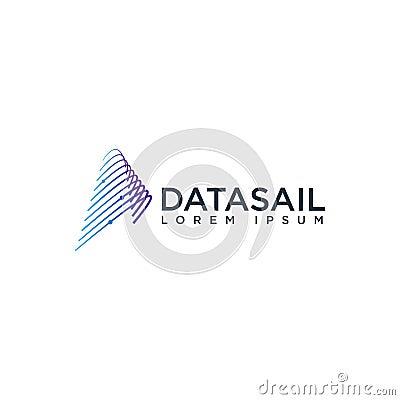 Abstract line network data traffic logo template Vector Illustration