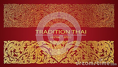 Abstract line thai tradition pattern Vector Illustration