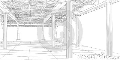 Abstract line vector construction industrial Vector Illustration