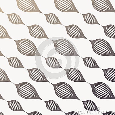Abstract linear object inclined on garland pattern. Pattern is clean for design, fabric, wallpaper, printing. Vector Illustration