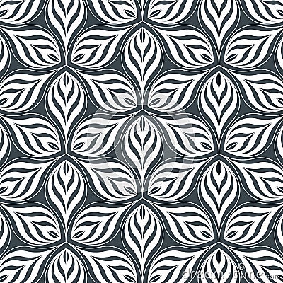 Abstract linear petal flower. Vector pattern. Vector Illustration