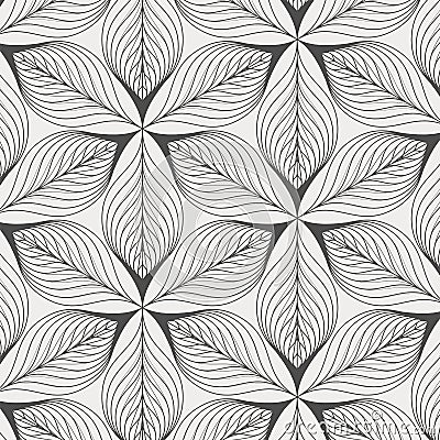 Abstract linear petal flower. Vector pattern. Vector Illustration