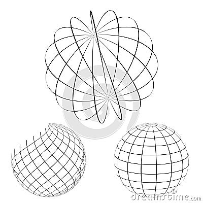 Abstract linear sphere. Globe. Vector Illustration