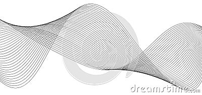 Abstract lines background isolated, twisted curve lines, undulate wave - vector Vector Illustration