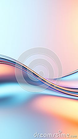 Abstract lines curving into wavelike forms smooth metallic surfaces with gradient reflections Curving lines Metallic Stock Photo