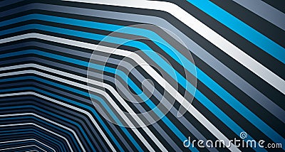 Abstract lines in 3D dimensional perspective abstract vector background, cool funky design layout. Vector Illustration