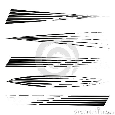 Abstract lines design. Dynamic black graphics. Linear shapes vector. Speed effect. Vector Illustration