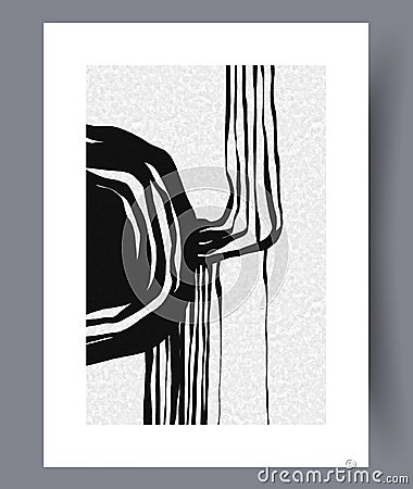 Abstract lines gloomy postmodernism wall art print Vector Illustration