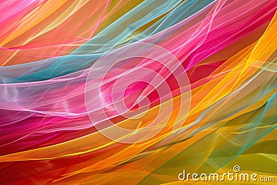 Abstract lines glowing colorful. Generate Ai Stock Photo