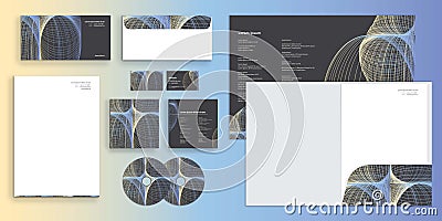 Abstract Lines Mess Dynamic Corporate Business Identity Stationery Stock Photo