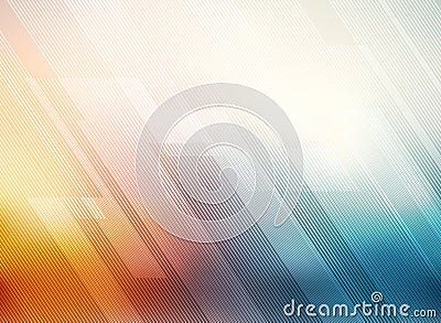 Abstract lines pattern technology on red and blue gradients blurred background Vector Illustration