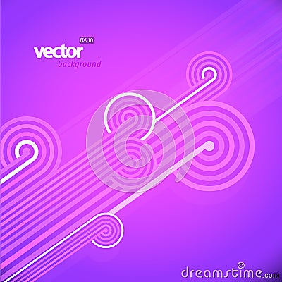 Abstract lines with purple background. Vector Illustration