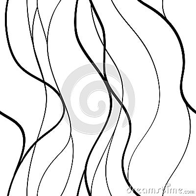 Abstract lines waves pattern seamless , curve intertwine line shape hand drawn hair or sea ornate wallpaper background for wrappin Vector Illustration