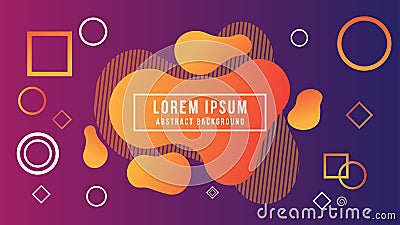 Abstract Liquid Background, Orange, Purple, Violet, Shape, Gradation Vector Illustration