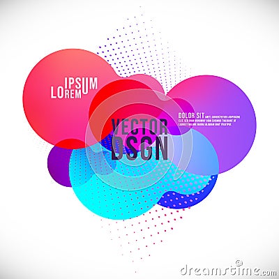 Abstract liquid color geometric shapes. Fluid colorful gradient background Vector Illustration