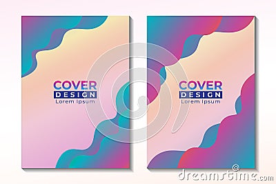 Abstract Liquid Cover Design Template with Editable Text Style. Neon Multicolor Gradient. Vector Illustration