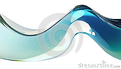 Abstract liquid glass shape with colorful reflections. Ribbon of curved water with glossy color wavy fluid motion. Chromatic Stock Photo