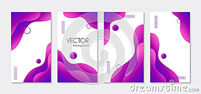 Abstract liquid purple vertical stories templates for social media. Vector organic backgrounds for instagram highlights Vector Illustration