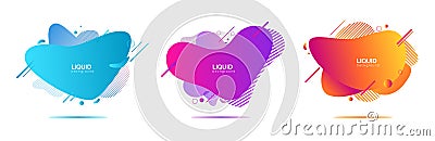 Design of liquid color abstract geometric shapes.Futuristic trendy dynamic elements. Vector Illustration