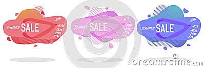 Abstract liquid shape with summer flip flops Vector Illustration