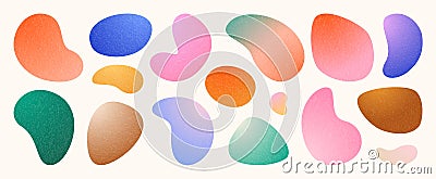 Abstract liquid shapes set vector background. Fluid graphic design in bright color. Isolated gradient wave figure in Vector Illustration