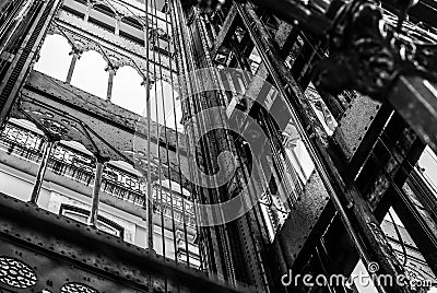 Abstract Lisbon Santa Justa Lift or Carmo Lift Stock Photo