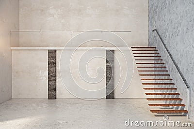 Abstract loft interior front Stock Photo