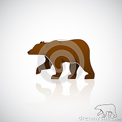 Abstract logo brown bear. Vector illustration. Vector Illustration