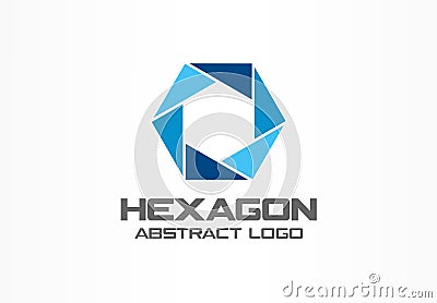 Abstract logo for business company. Corporate identity design element. Camera diaphragm, shutter, focus, photo studio Vector Illustration