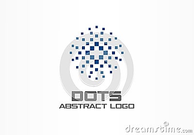 Abstract logo for business company. Corporate identity design element. Digital technology, Globe, sphere, circle Vector Illustration