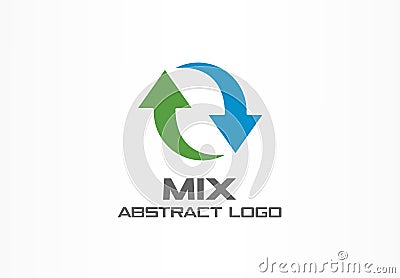 Abstract logo for business company. Corporate identity design element. Exchange currencies, synchronization, replacement Vector Illustration