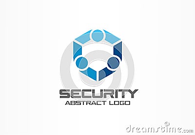 Abstract logo for business company. Corporate identity design element. Guard, shield, secure agency logotype idea Vector Illustration